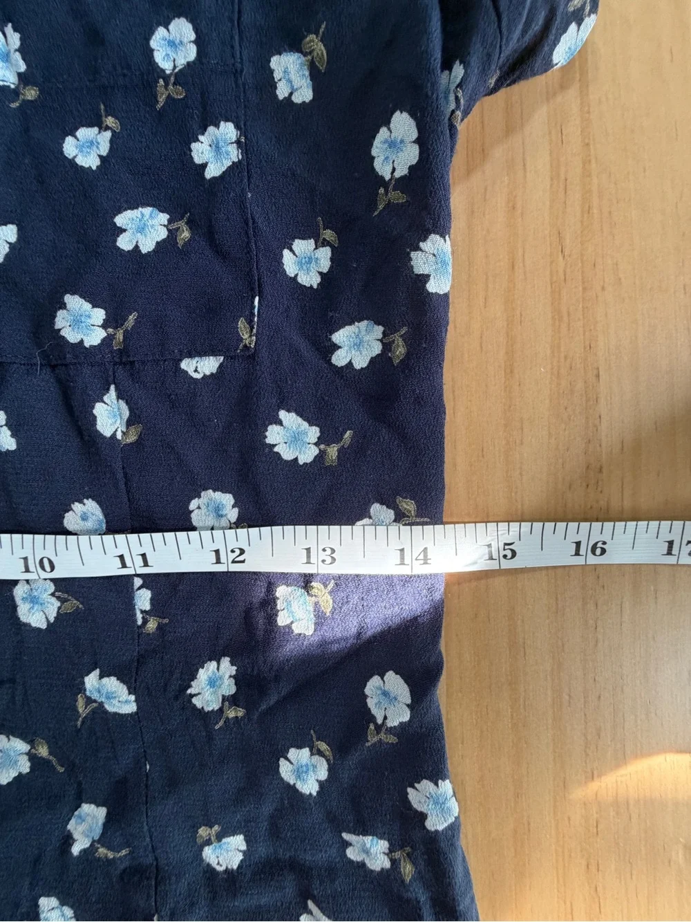 Old Navy Navy Dress with White and Light Blue Floral Print B12